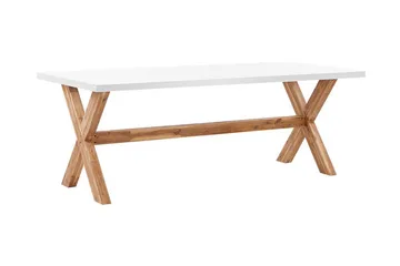 Trädgårdsbord 200 x 100 cm vit OLBIA - Vit - Utemöbler - Utebord & trädgårdsbord - Matbord utomhus