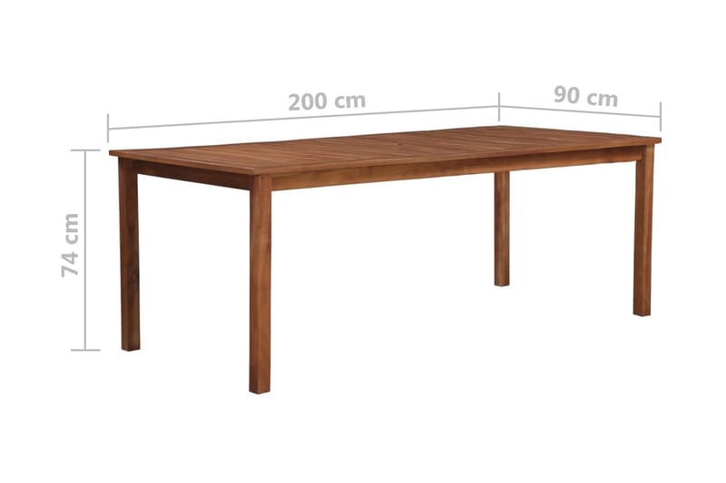 Trädgårdsbord 200x100x74 cm massivt akaciaträ - Brun - Utemöbler - Utebord & trädgårdsbord - Matbord utomhus