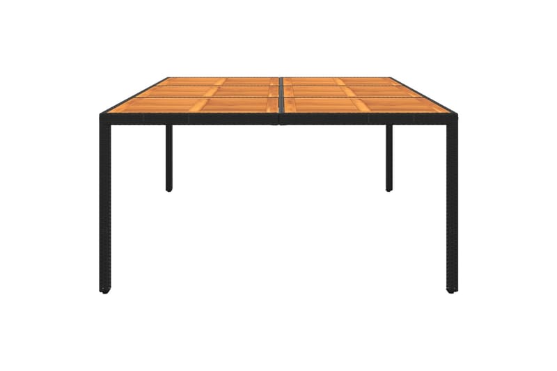 Trädgårdsbord 200x150x75 cm akaciaträ och konstrotting svart - Svart - Matbord utomhus