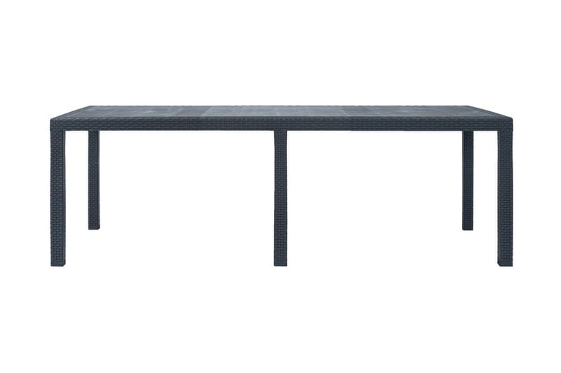 Trädgårdsbord 220x90x72 cm konstrotting antracit - Grå - Utemöbler - Utebord & trädgårdsbord - Matbord utomhus