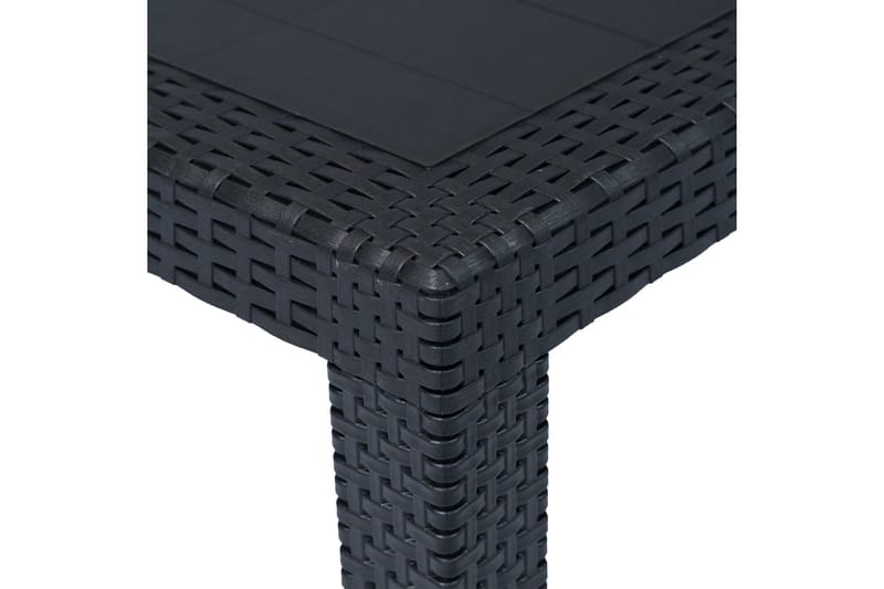 Trädgårdsbord 220x90x72 cm konstrotting antracit - Grå - Utemöbler - Utebord & trädgårdsbord - Matbord utomhus