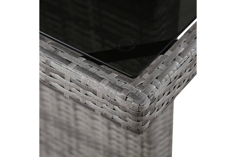 Trädgårdsbord 240x90x74 cm konstrotting och glas - Grå - Utemöbler - Utebord & trädgårdsbord - Matbord utomhus