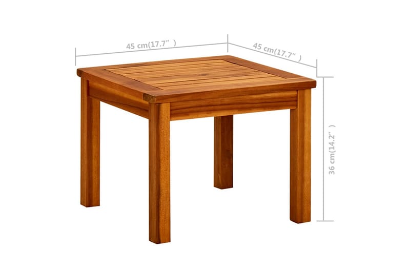 Trädgårdsbord 45x45x36 cm massivt akaciaträ - Brun - Utemöbler - Utebord & trädgårdsbord - Matbord utomhus