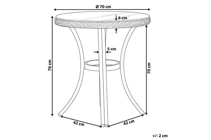 Trädgårdsbord 70 cm blå/vit mönster RIFREDDO - Blå - Utemöbler - Utebord & trädgårdsbord - Matbord utomhus
