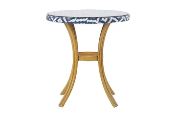 Trädgårdsbord 70 cm blå/vit mönster RIFREDDO - Blå - Utemöbler - Utebord & trädgårdsbord - Matbord utomhus