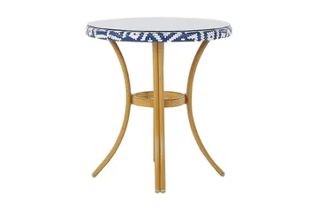 Trädgårdsbord 70 cm blå/vit mönster RIFREDDO - Blå - Utemöbler - Utebord & trädgårdsbord - Matbord utomhus
