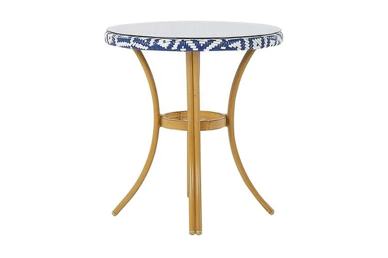 Trädgårdsbord 70 cm blå/vit mönster RIFREDDO - Blå - Utemöbler - Utebord & trädgårdsbord - Matbord utomhus