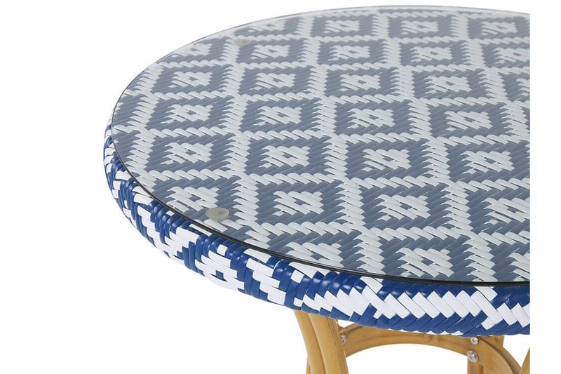 Trädgårdsbord 70 cm blå/vit mönster RIFREDDO - Blå - Utemöbler - Utebord & trädgårdsbord - Matbord utomhus