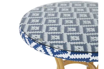 Trädgårdsbord 70 cm blå/vit mönster RIFREDDO - Blå - Utemöbler - Utebord & trädgårdsbord - Matbord utomhus