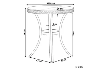 Trädgårdsbord 70 cm blå/vit mönster RIFREDDO - Blå - Utemöbler - Utebord & trädgårdsbord - Matbord utomhus