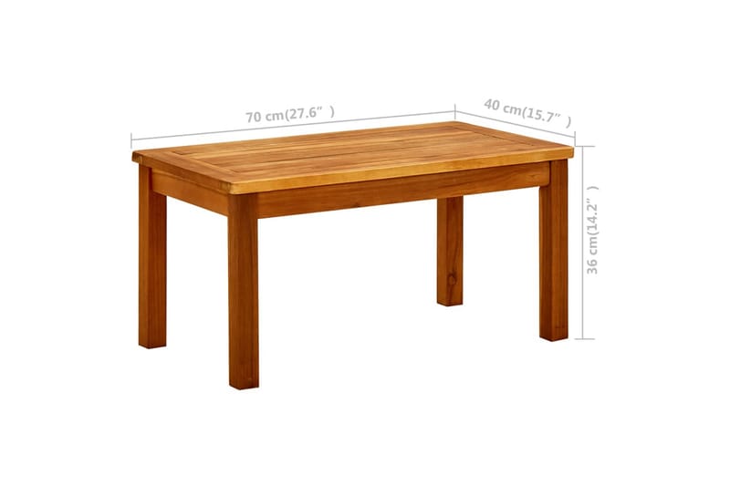 Trädgårdsbord 70x40x36 cm massivt akaciaträ - Brun - Utemöbler - Utebord & trädgårdsbord - Matbord utomhus