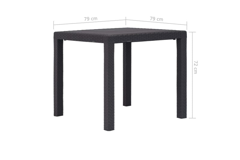 Trädgårdsbord 79x79x72 cm konstrotting brun - Brun - Utemöbler - Utebord & trädgårdsbord - Matbord utomhus
