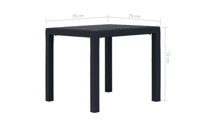 Trädgårdsbord 79x79x72 cm plastrotting antracit - Grå - Utemöbler - Utebord & trädgårdsbord - Matbord utomhus