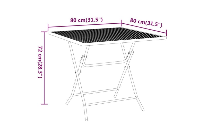 Trädgårdsbord 80x80x72 cm sträckmetall antracit - Antracit - Matbord utomhus