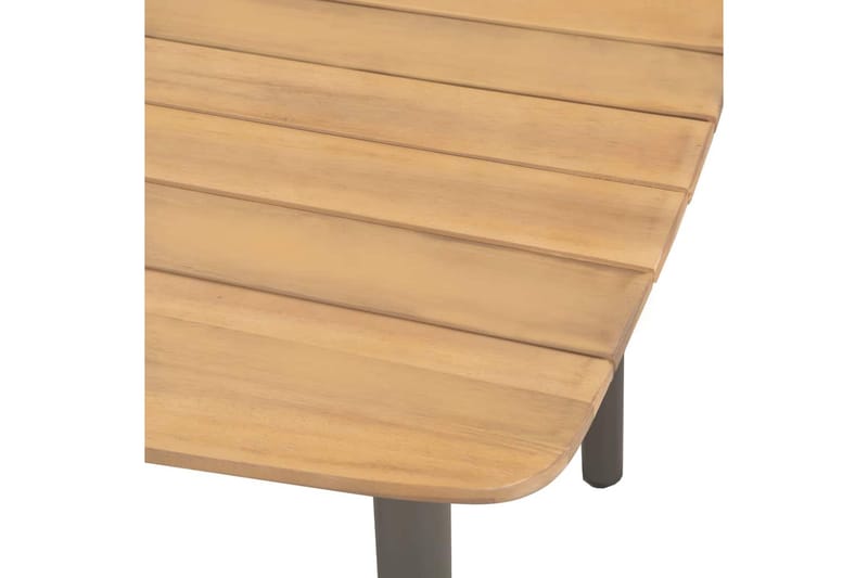Trädgårdsbord 80x80x72cm massivt akaciaträ och stål - Brun - Utemöbler - Utebord & trädgårdsbord - Matbord utomhus