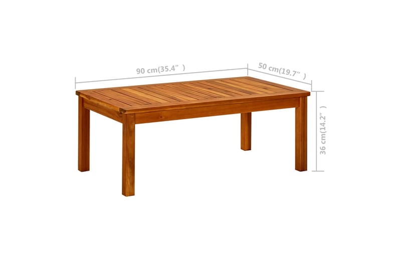 Trädgårdsbord 90x50x36 cm massivt akaciaträ - Brun - Utemöbler - Utebord & trädgårdsbord - Matbord utomhus