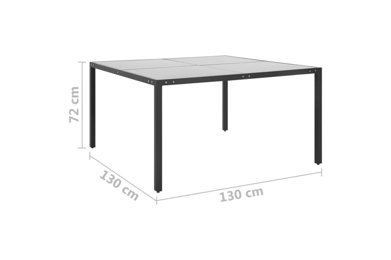 Trädgårdsbord antracit 130x130x72 cm stål och glas - Grå - Utemöbler - Utebord & trädgårdsbord - Matbord utomhus