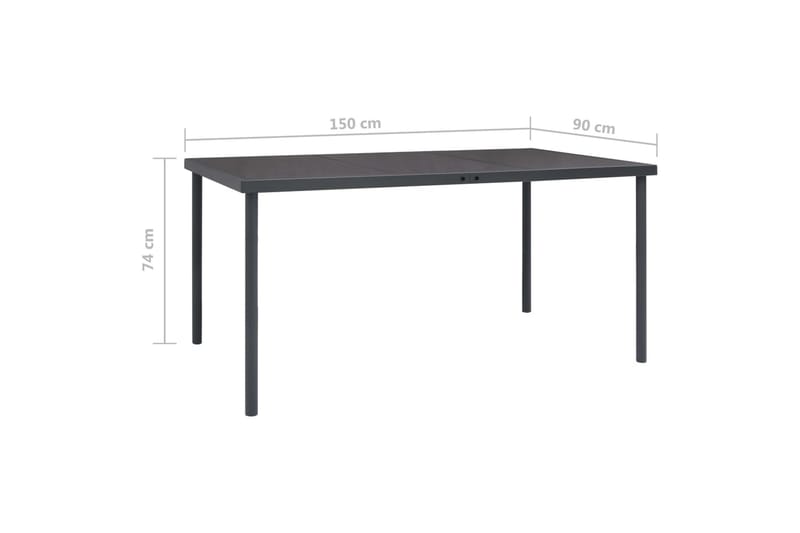 Trädgårdsbord antracit 150x90x74 cm stål - Grå - Utemöbler - Utebord & trädgårdsbord - Matbord utomhus