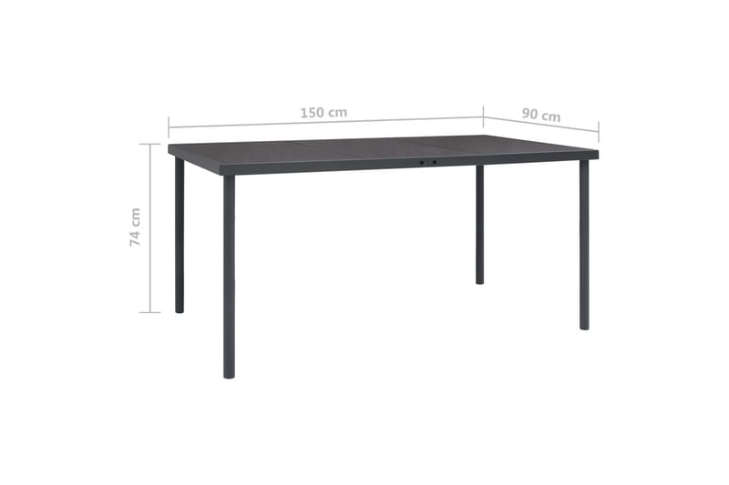 Trädgårdsbord antracit 150x90x74 cm stål - Grå - Matbord utomhus