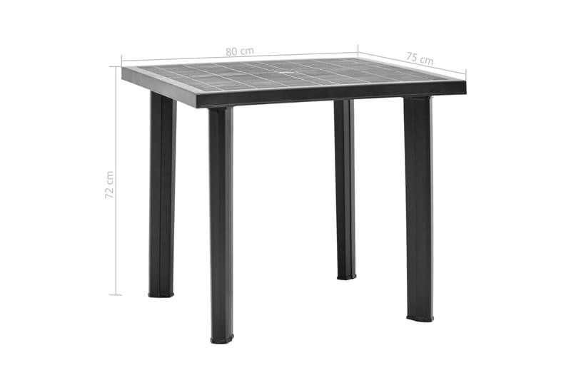 Trädgårdsbord antracit 80x75x72 cm plast - Grå - Utemöbler - Utebord & trädgårdsbord - Matbord utomhus