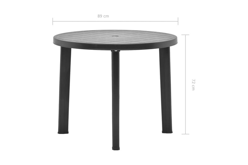 Trädgårdsbord antracit 89 cm plast - Grå - Utemöbler - Utebord & trädgårdsbord - Matbord utomhus