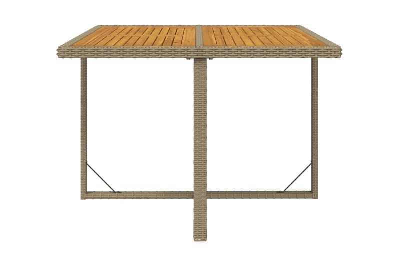 Trädgårdsbord beige 109x107x74 cm konstrotting och akaciaträ - Beige - Utemöbler - Utebord & trädgårdsbord - Matbord utomhus