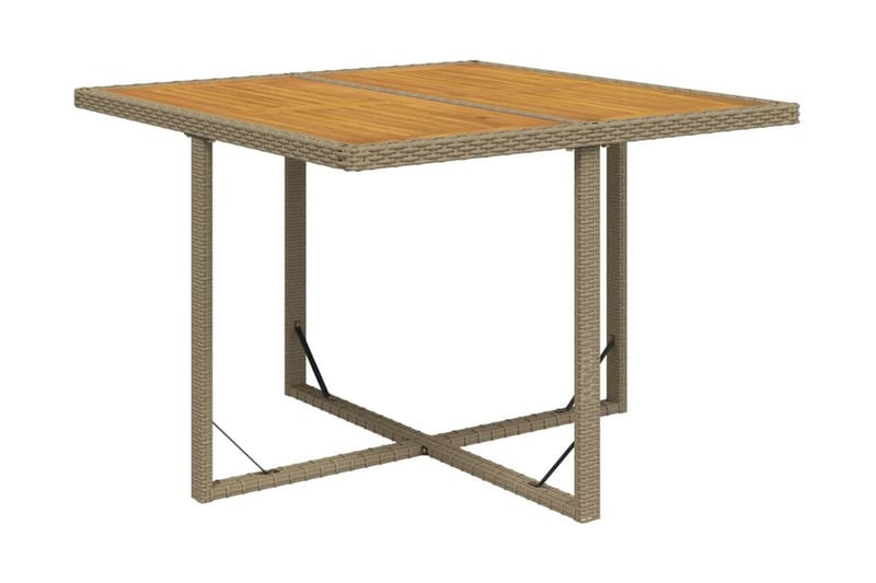 Trädgårdsbord beige 109x107x74 cm konstrotting och akaciaträ - Beige - Utemöbler - Utebord & trädgårdsbord - Matbord utomhus