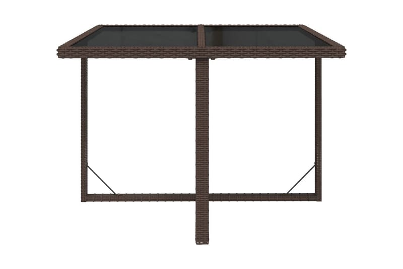Trädgårdsbord brun 109x107x74 cm konstrotting och glas - Brun - Utemöbler - Utebord & trädgårdsbord - Matbord utomhus
