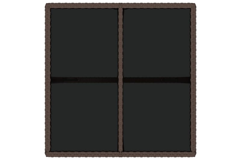 Trädgårdsbord brun 109x107x74 cm konstrotting och glas - Brun - Utemöbler - Utebord & trädgårdsbord - Matbord utomhus