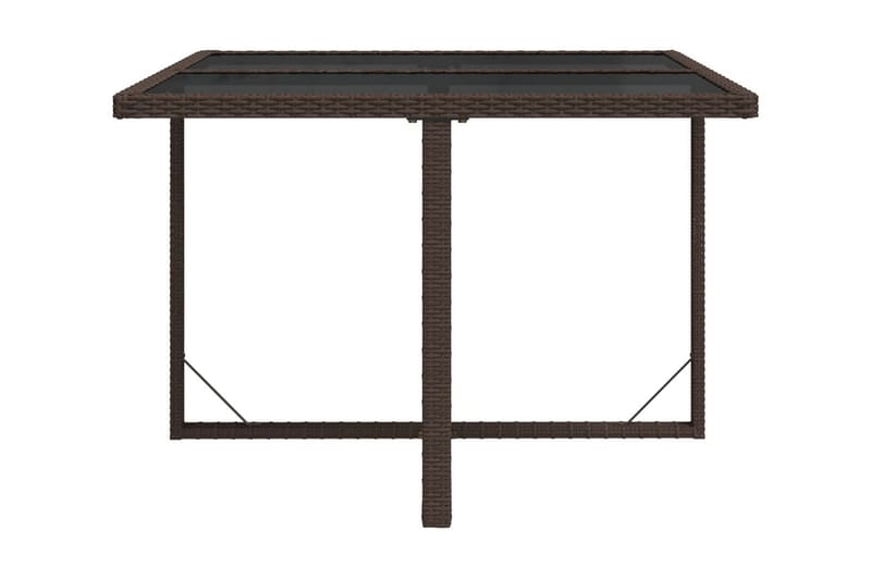 Trädgårdsbord brun 109x107x74 cm konstrotting och glas - Brun - Utemöbler - Utebord & trädgårdsbord - Matbord utomhus