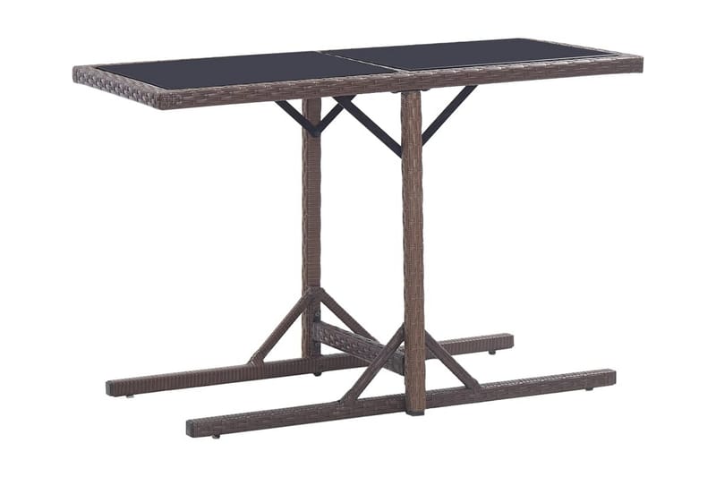 Trädgårdsbord brun 110x53x72 cm glas och konstrotting - Brun - Utemöbler - Utebord & trädgårdsbord - Matbord utomhus