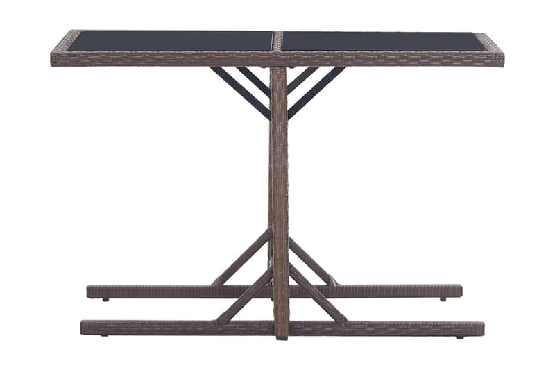 Trädgårdsbord brun 110x53x72 cm glas och konstrotting - Brun - Utemöbler - Utebord & trädgårdsbord - Matbord utomhus