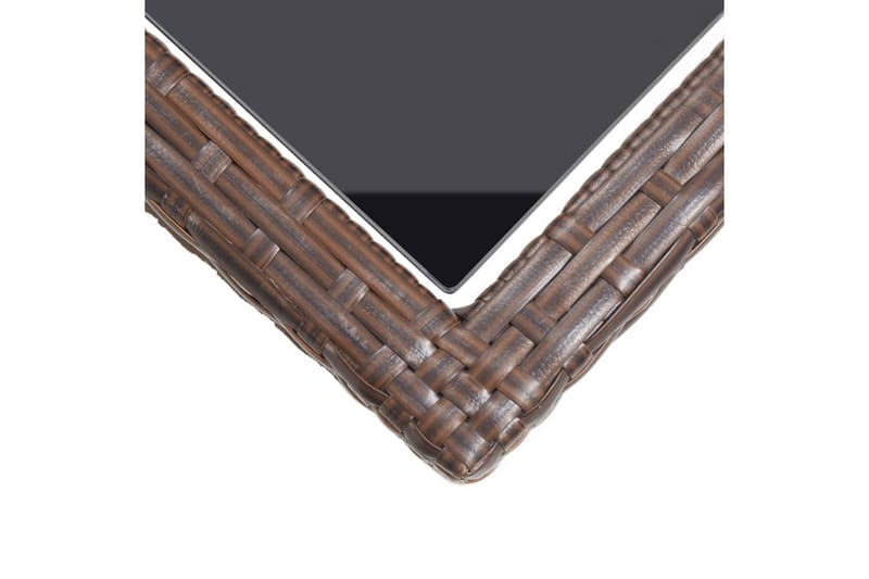 Trädgårdsbord brun 110x53x72 cm glas och konstrotting - Brun - Utemöbler - Utebord & trädgårdsbord - Matbord utomhus