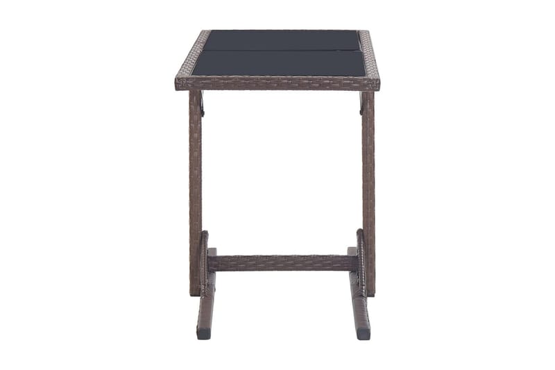 Trädgårdsbord brun 110x53x72 cm glas och konstrotting - Brun - Utemöbler - Utebord & trädgårdsbord - Matbord utomhus