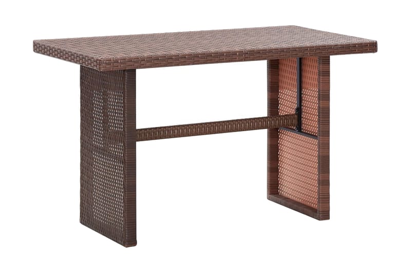 Trädgårdsbord brun 110x60x67 cm konstrotting - Brun - Matbord utomhus