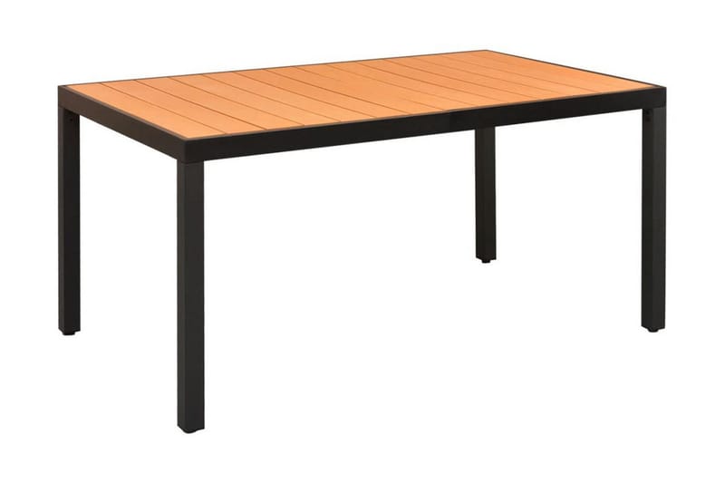 Trädgårdsbord brun 150x90x74 cm aluminium och WPC - Brun - Matbord utomhus