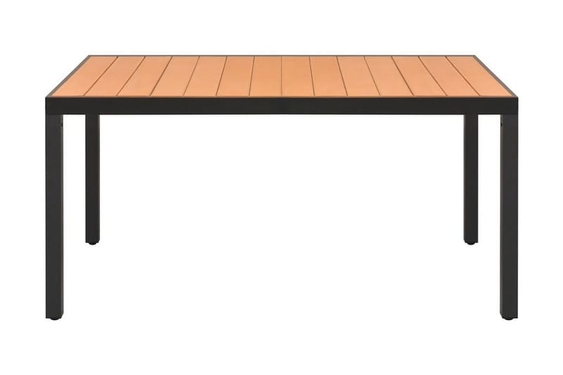 Trädgårdsbord brun 150x90x74 cm aluminium och WPC - Brun - Matbord utomhus