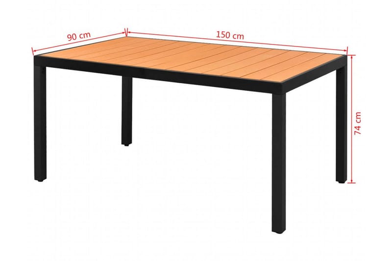 Trädgårdsbord brun 150x90x74 cm aluminium och WPC - Brun - Utemöbler - Utebord & trädgårdsbord - Matbord utomhus