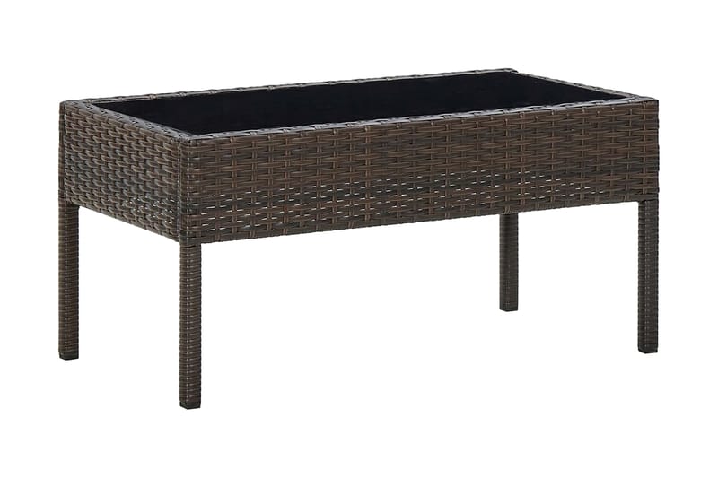 Trädgårdsbord brun 75x40x37 cm konstrotting - Brun - Utemöbler - Utebord & trädgårdsbord - Matbord utomhus