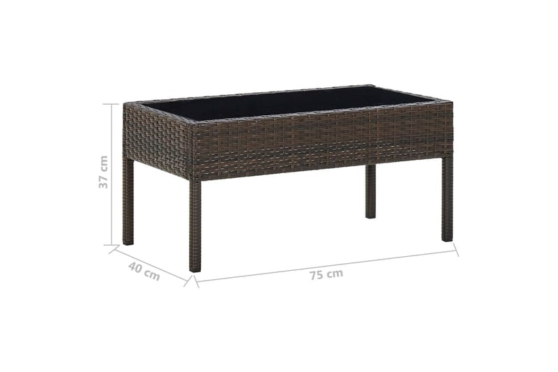 Trädgårdsbord brun 75x40x37 cm konstrotting - Brun - Utemöbler - Utebord & trädgårdsbord - Matbord utomhus