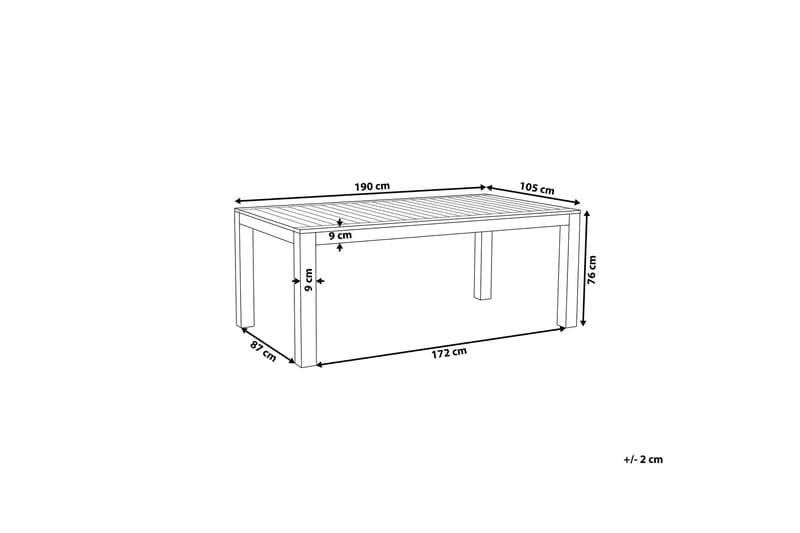 Trädgårdsbord Eukaliptus 190 x 105 cm MONSANO - Brun - Utemöbler - Utebord & trädgårdsbord - Matbord utomhus