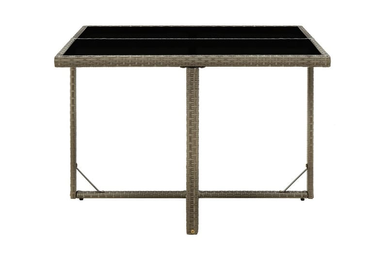 Trädgårdsbord grå 109x107x74 cm konstrotting och glas - Grå - Utemöbler - Utebord & trädgårdsbord - Matbord utomhus