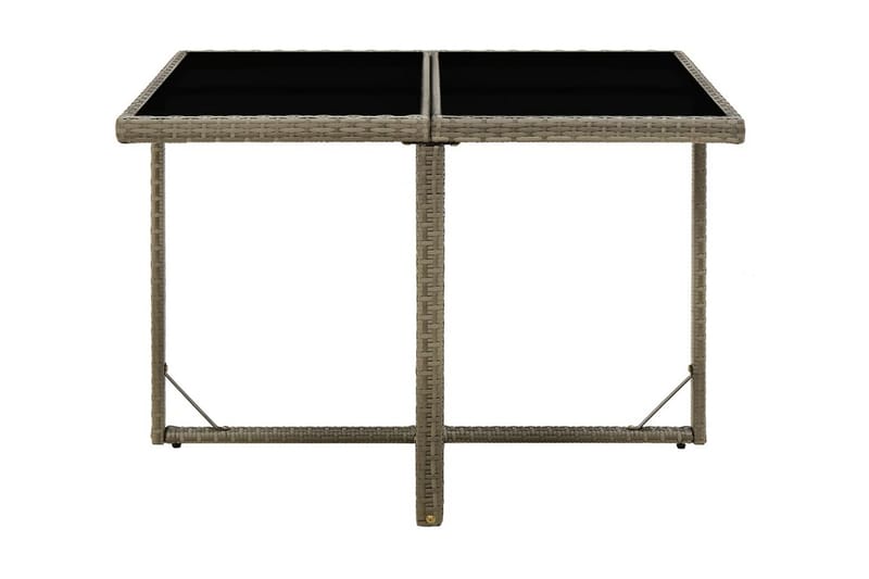 Trädgårdsbord grå 109x107x74 cm konstrotting och glas - Grå - Utemöbler - Utebord & trädgårdsbord - Matbord utomhus