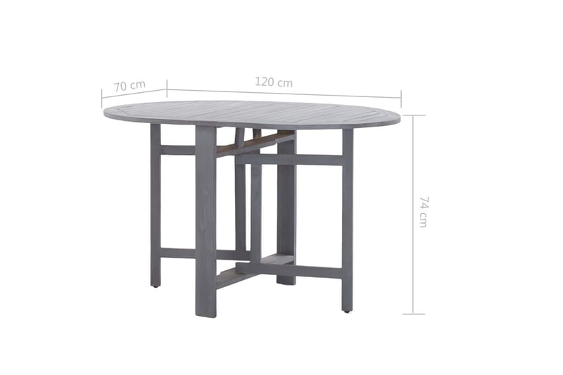 Trädgårdsbord grå 120x70x74 cm massivt akaciaträ - Grå - Utemöbler - Utebord & trädgårdsbord - Matbord utomhus