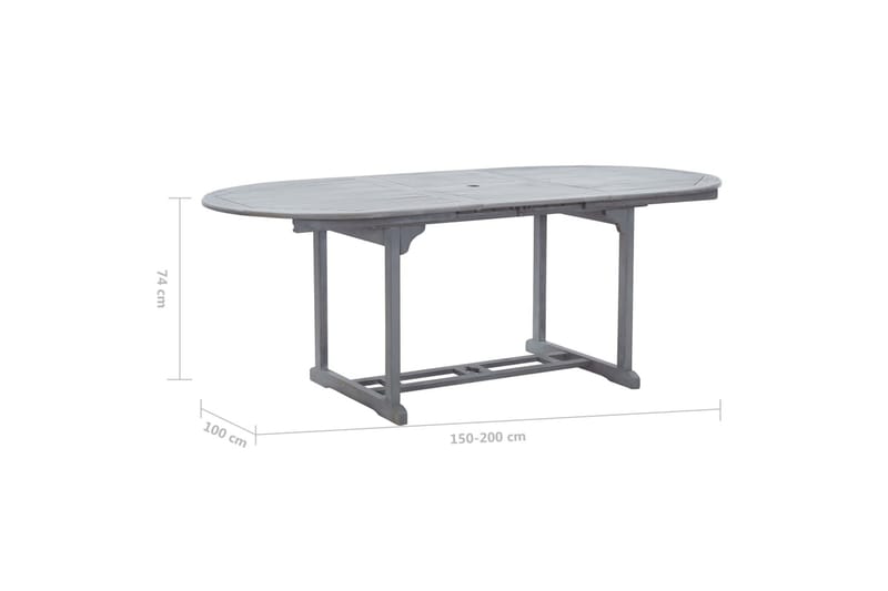 Trädgårdsbord grå 200x100x74 cm massivt akaciaträ - Grå - Utemöbler - Utebord & trädgårdsbord - Matbord utomhus