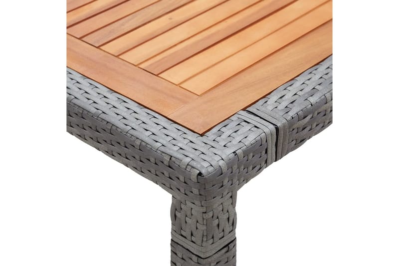 Trädgårdsbord grå 200x150x74 cm konstrotting och akaciaträ - Grå - Utemöbler - Utebord & trädgårdsbord - Matbord utomhus