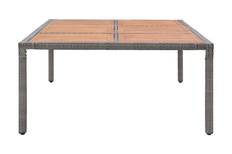 Trädgårdsbord grå 200x150x74 cm konstrotting och akaciaträ - Grå - Utemöbler - Utebord & trädgårdsbord - Matbord utomhus