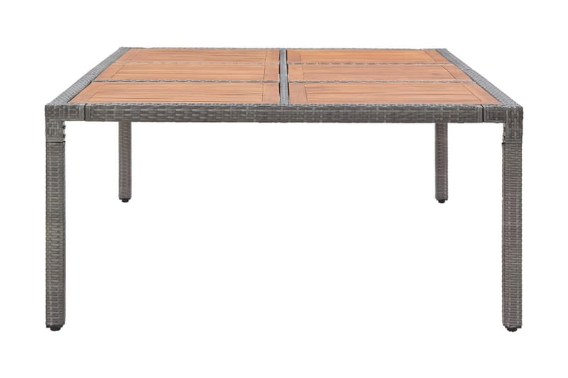 Trädgårdsbord grå 200x150x74 cm konstrotting och akaciaträ - Grå - Matbord utomhus