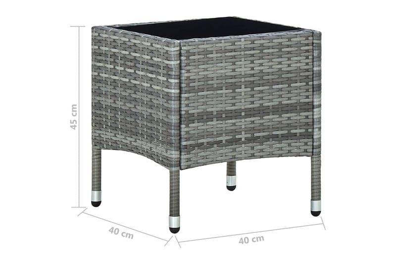 Trädgårdsbord grå 40x40x45 cm konstrotting - Grå - Utemöbler - Utebord & trädgårdsbord - Matbord utomhus
