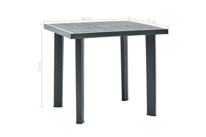 Trädgårdsbord grön 80x75x72 cm plast - Grön - Utemöbler - Utebord & trädgårdsbord - Matbord utomhus